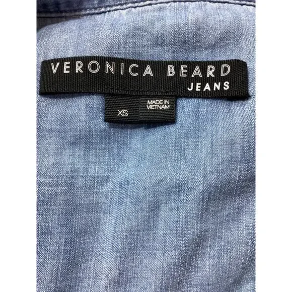 Veronica Beard 'Tenille' Blue Ruffled-Sleeve Shirt Size XS - Picture 4 of 4